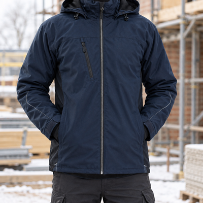 Insulated Weatherproof Winter Coat - Dark Navy/Black