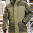 Waterproof Insulated Work Parka with Detachable Hood - Khaki Green (view 2)