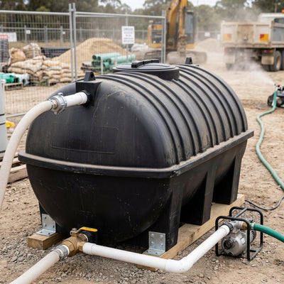1500L Horizontal Polyethylene Static Water Tank, UV Stabilised