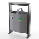 Stainless Steel Dual Compartment Litter Bin – 78 Litre (view 2)