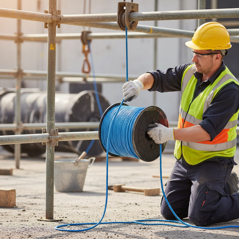 Dark Gray Durable 200m Draw Cord Rope Coil - Heavy Duty Plastic Reel