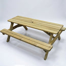 Eight seater wooden picnic table, pressure treated timber (view 2)