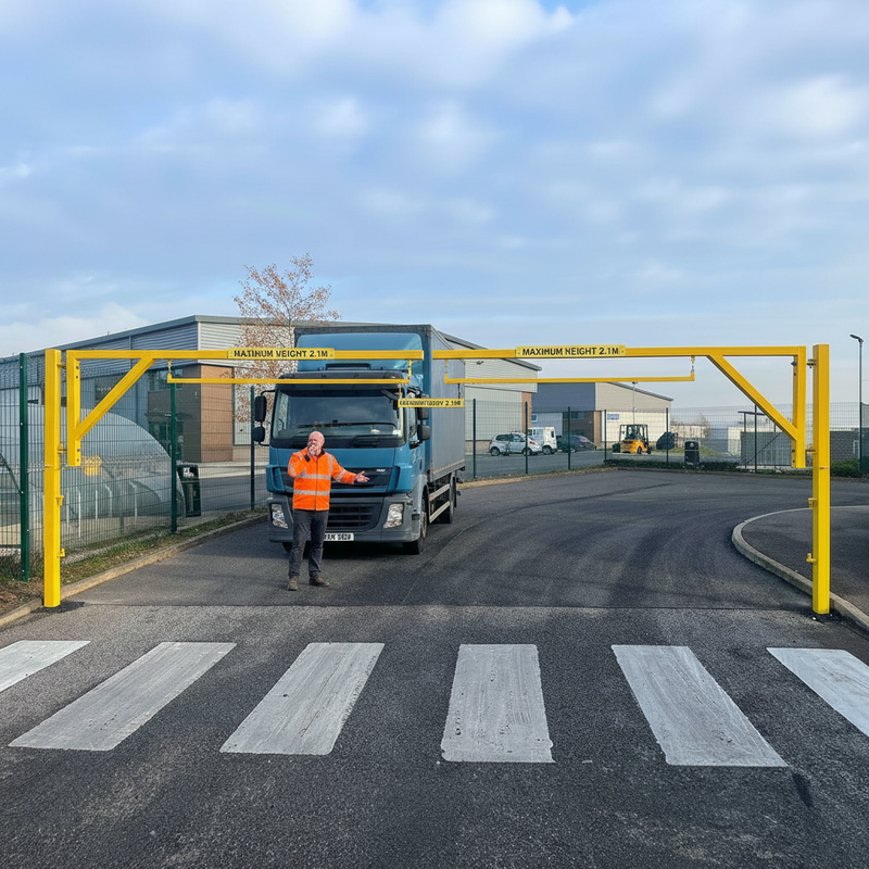 Light Steel Blue Professional Double Leaf Opening Height Restrictor Barrier for Vehicle Access Control