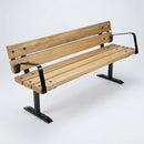 1800mm Length Hardwood Slat Bench Seat Steel Frame (view 2)