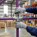 Dark Gray Premium 48.3mm 4 Way Retrofit Corner Key Clamp for Handrail Fittings, Durable Malleable Iron Construction