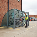 Rosy Brown Premium Secure Bike Shelter with Clear Roof & Mesh Doors