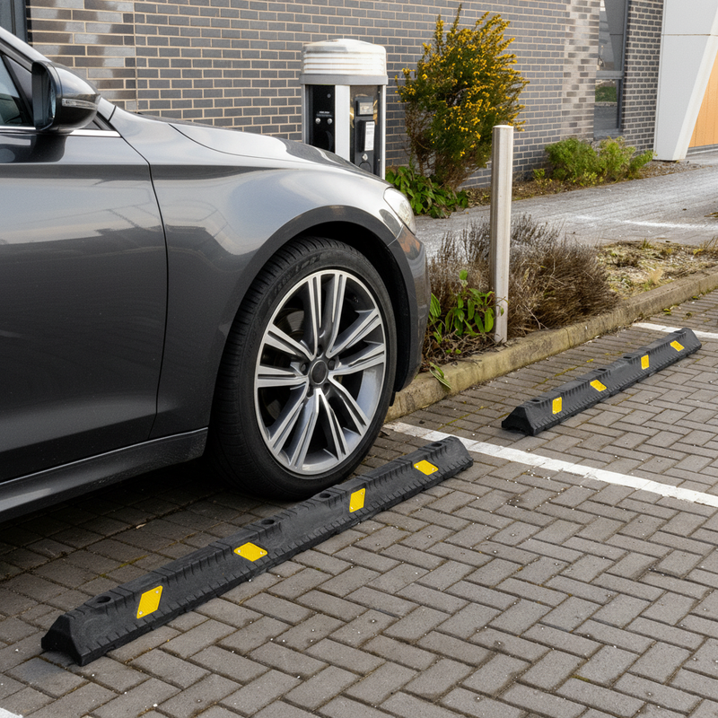 Dim Gray Premium Heavy Duty Car Wheel Stop - 1800mm for Safe Parking