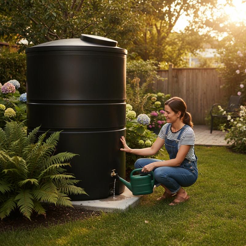 Dark Slate Gray Premium 3000 Litre Non-Potable Cylindrical Water Tank - Heavy Duty