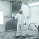 Gray Premium Disposable Protective Coverall with Elasticated Hood and Cuffs