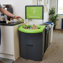 110 Litre Open Top Recycling Bin, flat back, MDPE