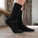 Merino Wool Work Socks 2-Pack with Reinforced Toe and Heel - Black