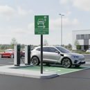 Light Gray Premium EV Recharging Arrow Right Sign Face - Weather-Resistant & Reflective