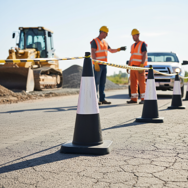 Light Gray Premium 750mm Traffic Cone with High Durability and Stability