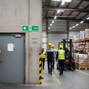 Light Slate Gray Premium Fire Safety Exit Left Arrow Sign for Emergency Evacuation