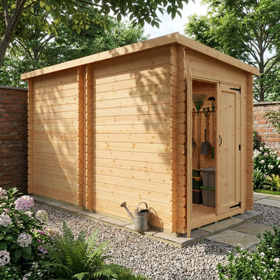 19mm Log Cabin with Modular Design and Custom Door Placement