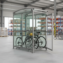 Dark Gray Heavy Duty Cycle Shelter with Clear PETG Cladding & Mesh Doors - 1m to 5m