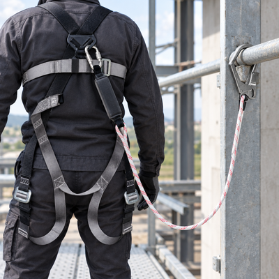 2 Point Safety Harness Fall Protection Set with Single Lanyard