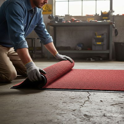 Heavy Duty Scraper Mat for Extreme Weather Conditions - Red