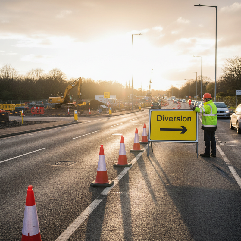 Rosy Brown Heavy Duty Diversion Arrow Right Metal Sign Face - 1050 x 750mm