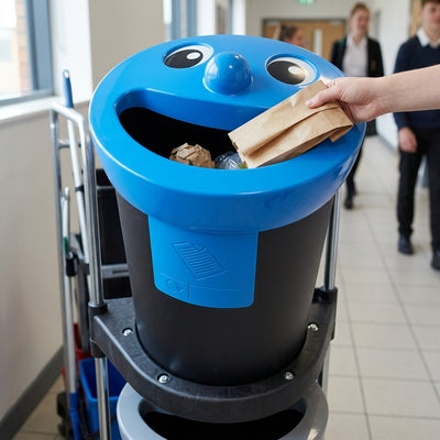 62 Litre Smiley Face Recycling Bin, Coloured Lid, Stackable