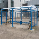 Modular shelter system with polycarbonate canopy and LED lighting