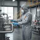 Dim Gray Premium Lightweight Hooded Disposable Coverall for Chemical Protection - Grey