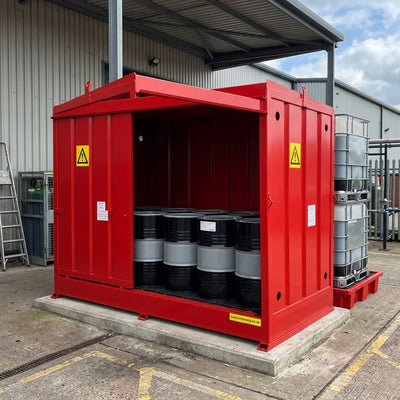 Steel Drum & IBC Storage Cabinet – 1125L, 8×205L or 2×1000L