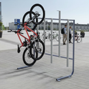 Gray Premium Vertical Galvanised Steel Bike Rack for Compact Storage