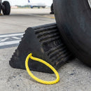 Large Aircraft Wheel Stopper with Yellow Rope - 225 x 195 x 333