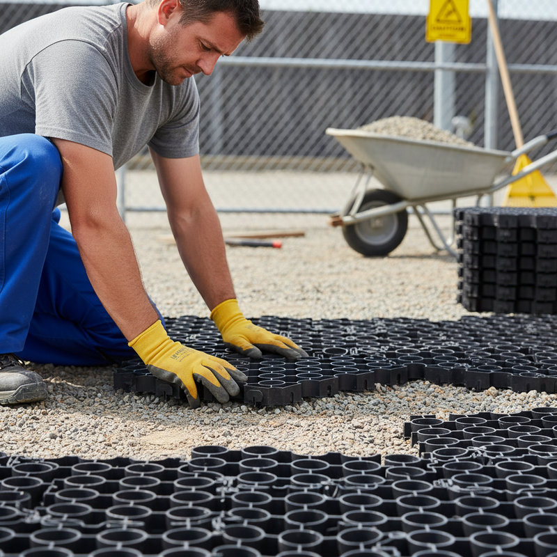 Dark Slate Gray Heavy Duty Ground Reinforcement Grids - 500mm x 500mm x 40mm (Pack of 4)