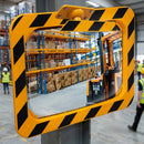 600 x 400mm Polymir Convex Traffic Mirror Yellow and Black Frame
