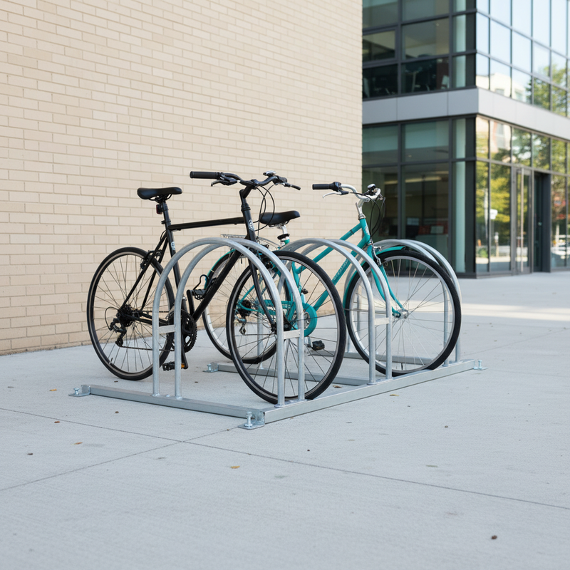 Gray Heavy Duty Galvanised Steel Bicycle Rack for 2 or 3 Bikes