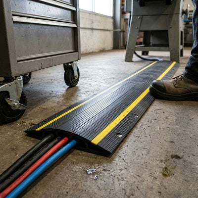 Rubber Floor Cable Protector, 3-Channel, 1m Length