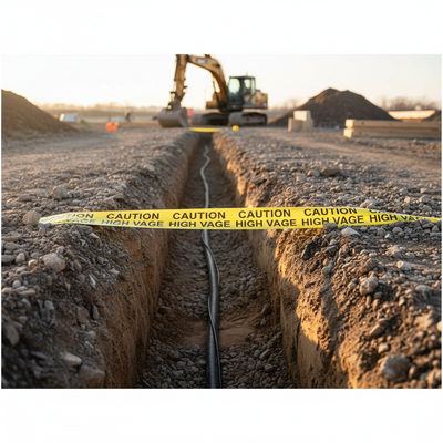 Premium Underground Warning Tape - High Visibility (150mm x 365m)