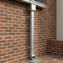 Aluminium Flush Joint Downpipe Sample — RAL 9006 / 72x72mm (in use)