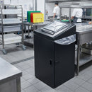 112 litre food waste bin galvanised steel with slam lock door