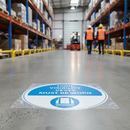 Dark Gray High Visibility Safety Floor Sign - Slip Resistant Vinyl, 430mm Diameter