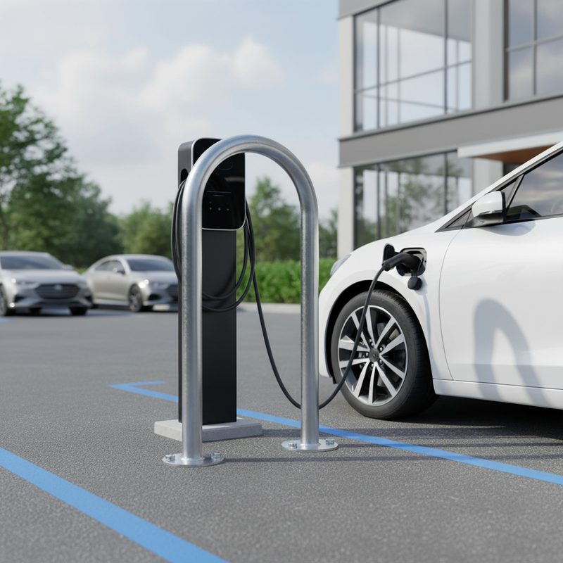 Light Slate Gray Premium EV Charger Protection Hoop Barrier for Enhanced Safety