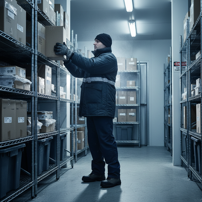 Heavy Duty Freezer Jacket with Thinsulate Lining - Navy Blue