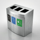 240 Litre Three Compartment Recycling Bin – Galvanised Steel (view 2)