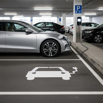 Premium EV Charging Point Symbol Stencil for Easy Parking Marking