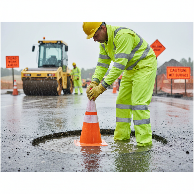 Gray Premium Hi-Vis Waterproof Traffic Trousers - Heavy Duty Saturn Yellow