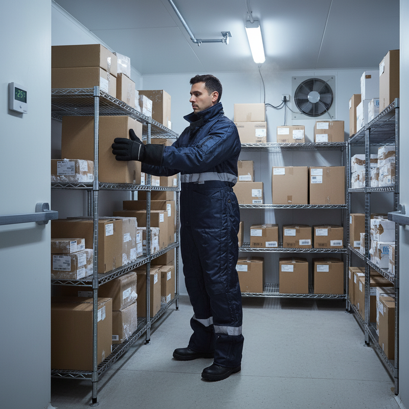 Dim Gray Heavy Duty Freezer Coverall with Reflective Bands and Thinsulate Lining