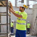 Rosy Brown High-Visibility Crew Neck Short Sleeve T-Shirt - Premium Yellow