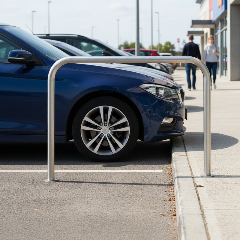 Gray Heavy Duty Galvanised Steel Hoop Perimeter Barrier - 76mm Diameter