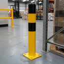159 x 1200mm heavy-duty steel bollard yellow and black
