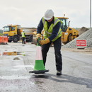 Light Gray Premium Green Traffic Cone - 750mm 2-Piece with High Durability