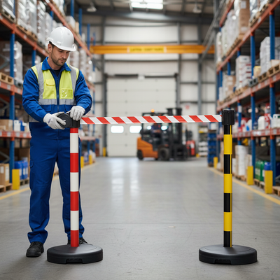 Versatile Premium Post & Belt Barrier for Crowd Control