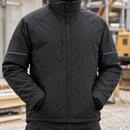 Insulated Winter Work Jacket with Fleece Collar - Black (view 2)