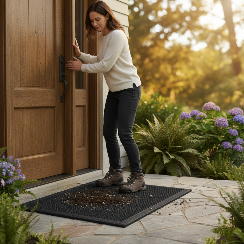 Dark Olive Green Premium Heavy Duty Outdoor Entrance Mat for Extreme Weather